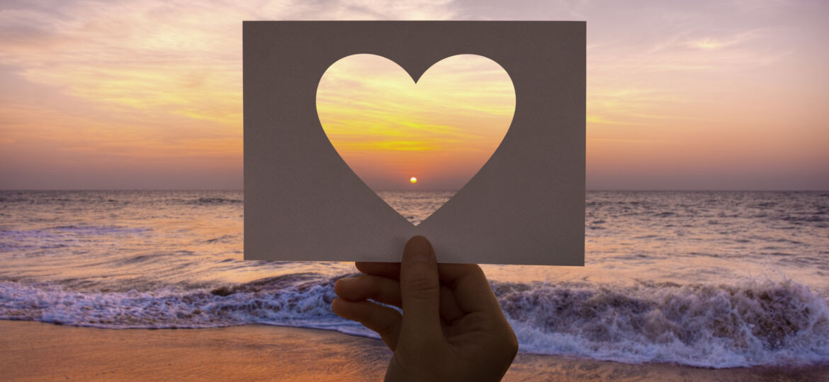 Love romance perforated paper heart